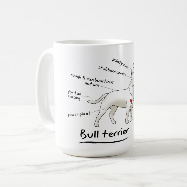 Bull Terrier Tasse (Vorderseite Links)