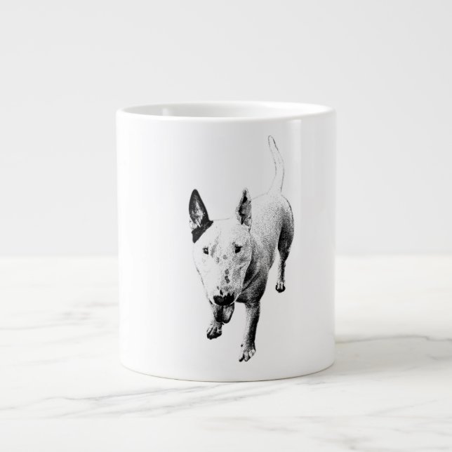 Bull Terrier Tasse – Seelischer Kampfgeist, im Mit (Vorderseite)
