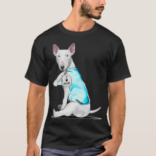 Bull Terrier Tattoos I Liebe MAMA Sitzen Geschenk T-Shirt