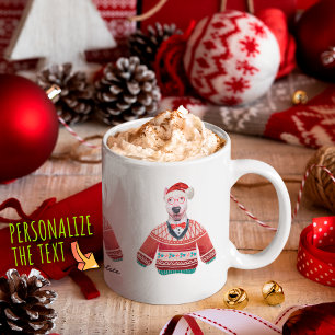 Bull Terrier Tragen hässlich Sweater Xmas Hund Lov Kaffeetasse