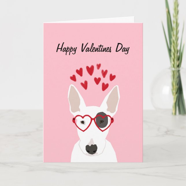 Bull Terrier Valentines Liebe Card Feiertagskarte (Vorderseite)