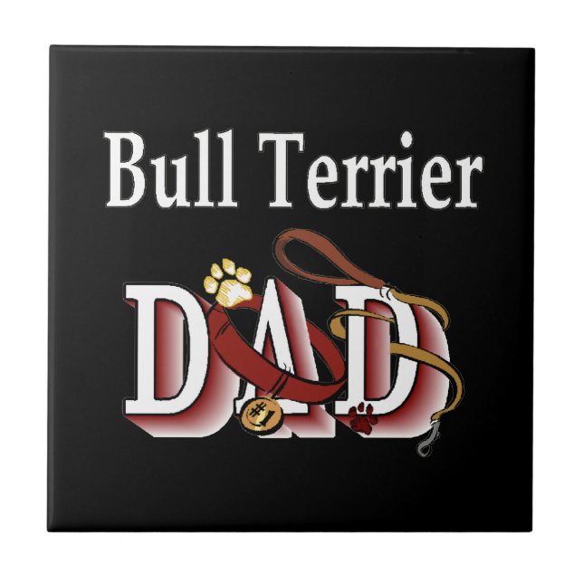 Bull Terrier Vater Fliese (Vorderseite)