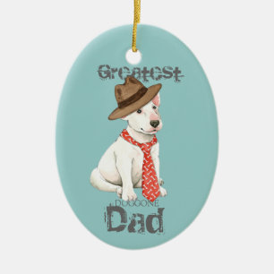 Bull Terrier Vater Keramik Ornament