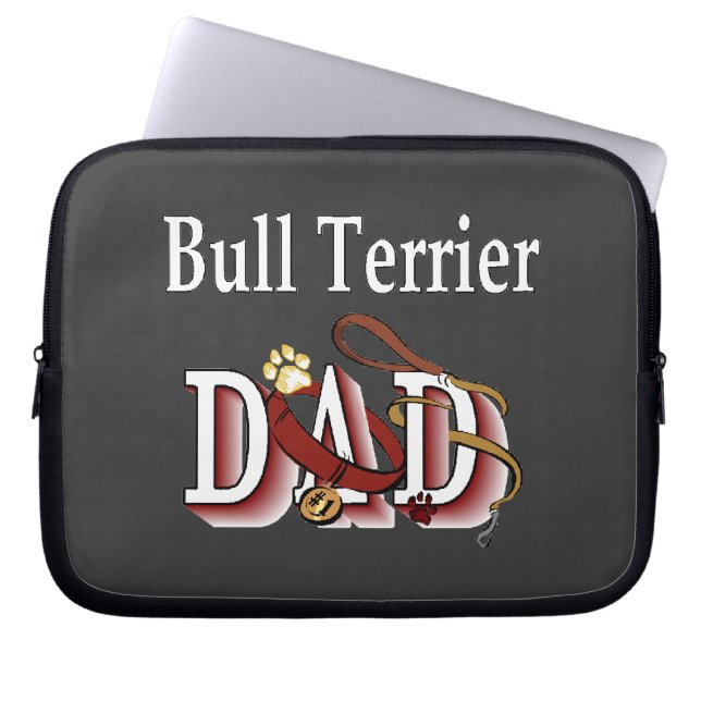 Bull Terrier Vater Laptopschutzhülle (Vorderseite)