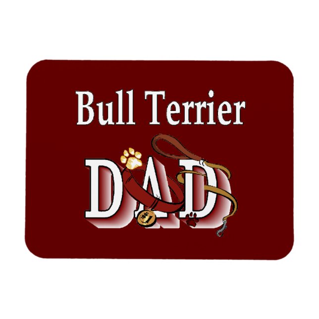 Bull Terrier Vater Magnet (Horizontal)