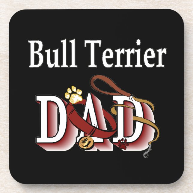 Bull Terrier Vater Untersetzer (Vorderseite)