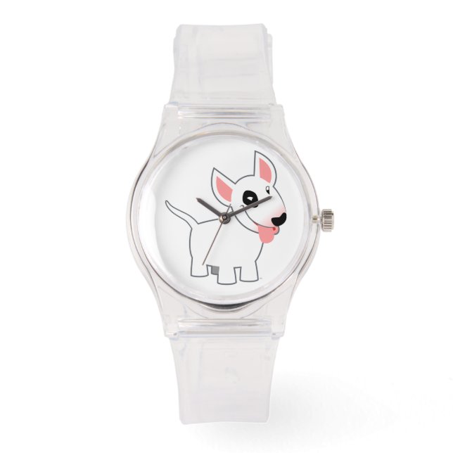 Bull Terrier Watch niedlicher Cartoon Armbanduhr (Vorderseite)