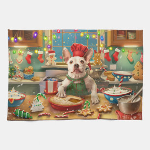 Bull Terrier Weihnachtsbäckerei: Festliches Weihna Geschirrtuch