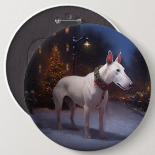 Bull Terrier Weihnachtsfest Saison Button