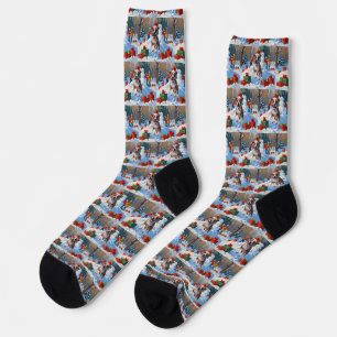 Bull Terrier Weihnachtsfest Schneeszene Socken