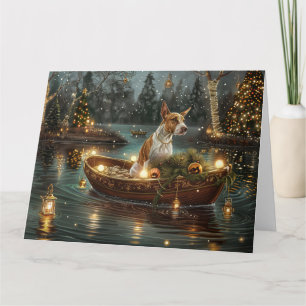 Bull Terrier Weihnachtsfestreise Karte