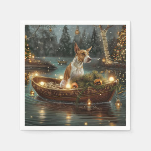 Bull Terrier Weihnachtsfestreise Serviette