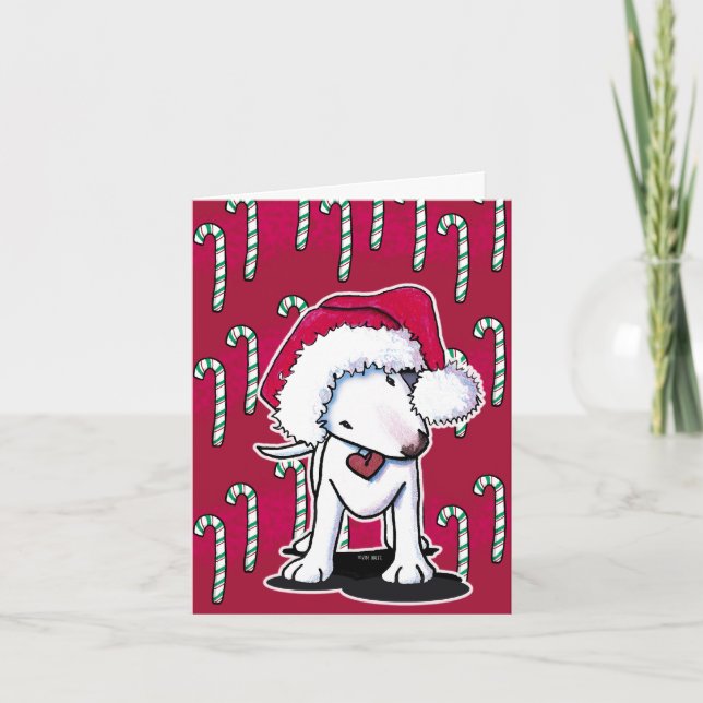 Bull Terrier Weihnachtskarte Feiertagskarte (Vorderseite)