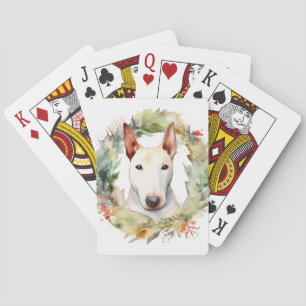 Bull Terrier Weihnachtsmann Spielkarten