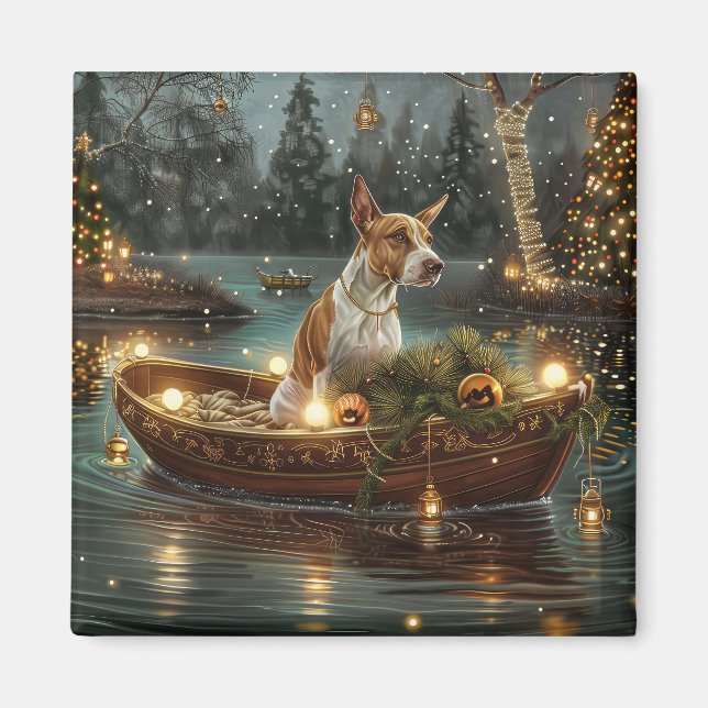 Bull Terrier Weihnachtsreise Magnet (Vorne)