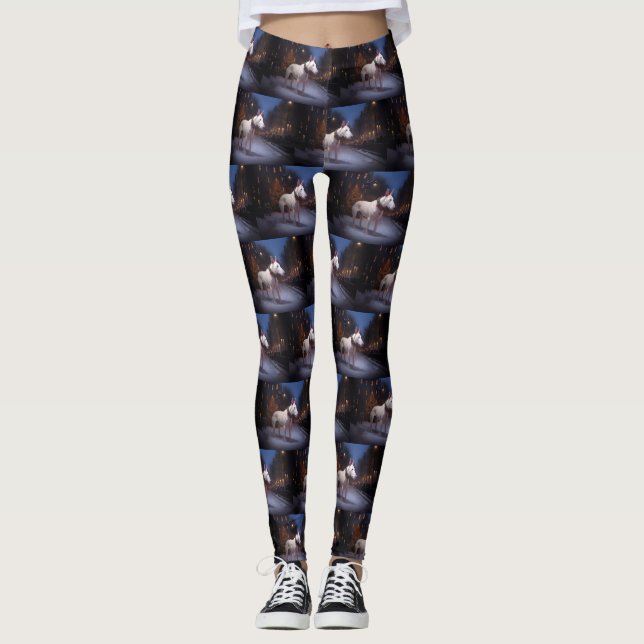 Bull Terrier Weihnachtssaison Leggings (Vorderseite)
