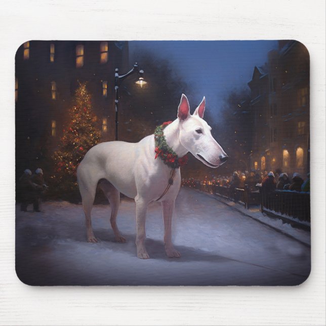 Bull Terrier Weihnachtssaison Mousepad (Vorne)