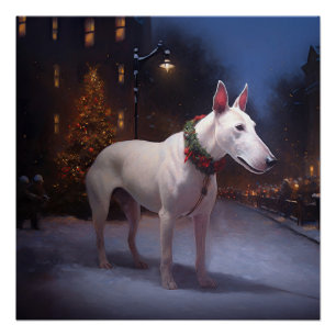 Bull Terrier Weihnachtssaison Poster
