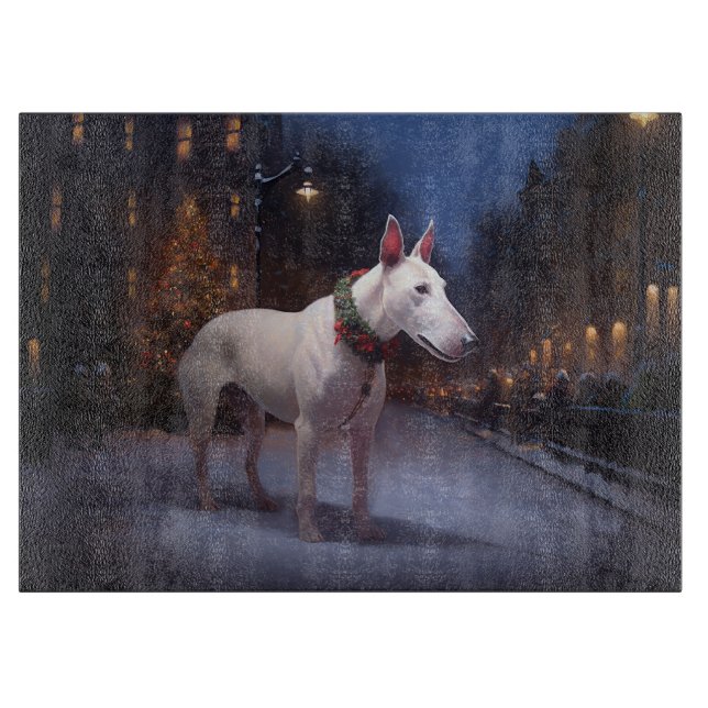 Bull Terrier Weihnachtssaison Schneidebrett (Vorderseite)