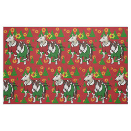 Bull Terrier Weihnachtsstoff Stoff