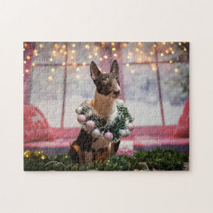 Bull Terrier Weihnachtsszene Puzzle
