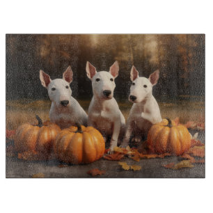 Bull Terrier Welpe Autumn Delight Pumpkin Schneidebrett
