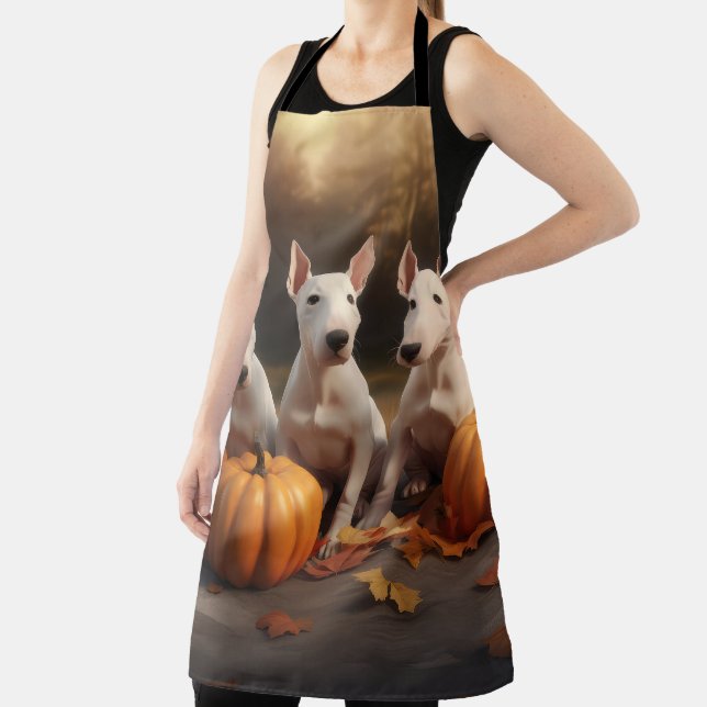 Bull Terrier Welpe Autumn Delight Pumpkin Schürze (InSitu)