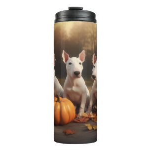 Bull Terrier Welpe Autumn Delight Pumpkin Thermosbecher