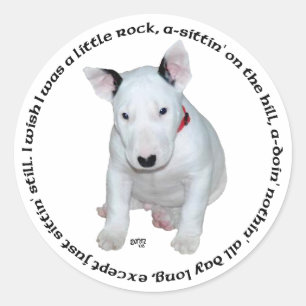 Bull Terrier Welpen-Lieder Runder Aufkleber