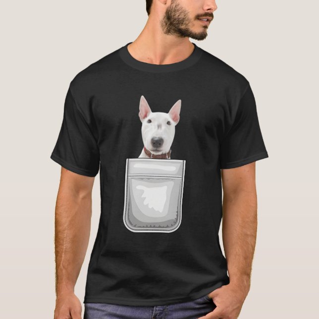 Bull Terrier Welpenhund in der Tasche T-Shirt (Vorderseite)