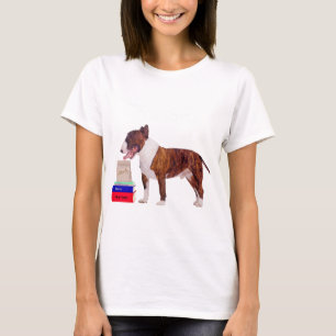 Bull Terrier zurück in den T - Shirt der Schule