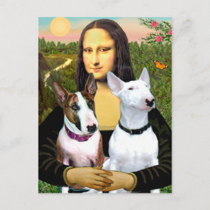 Bull Terrier (Zwei) - Mona Lisa Postkarte