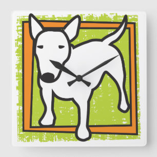 Bull Terriers Custom Wall Clock Quadratische Wanduhr