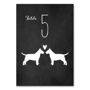Bull Terriers Dog Breed Wedding Empfang Tischnummer
