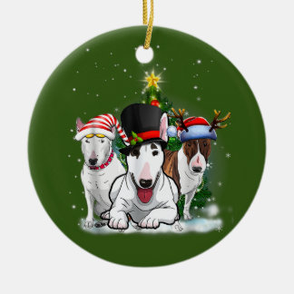 Bull Terriers Keramik Ornament