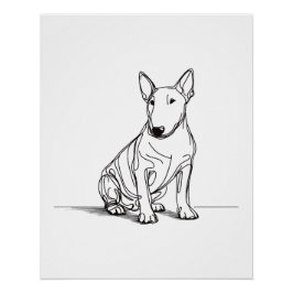 Bull Terriers lineart poster