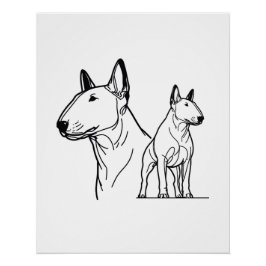 Bull Terriers lineart poster