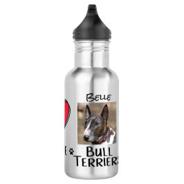 Bull Terriers Peace Liebe Dog Lovers Edelstahlflasche