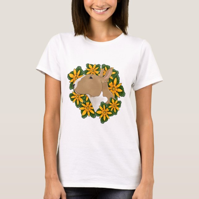 Bull Terriers sind empfindliche Blume T-Shirt (Vorderseite)