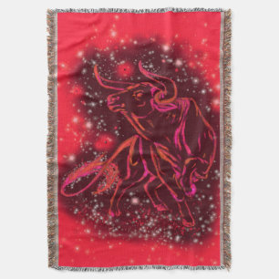 Bull-Throw-Decken, die in rot-grüner Nacht laufen Decke
