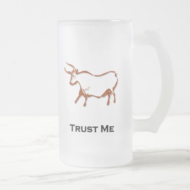 Bull Trust Me Brown Mattglas Bierglas (Rechts)