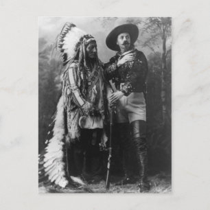 Bull und Buffalo Bill Portrait von 1885 Postkarte