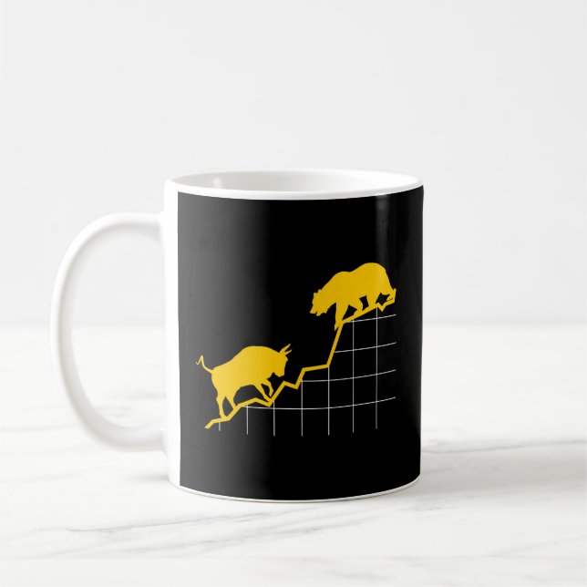 Bull VS Bear I Aktienkurs Etf Hauptstadt Kaffeetasse (Links)