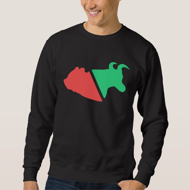 Bull vs Bear Stock Investor & Trader in Finance Sweatshirt (Vorderseite)