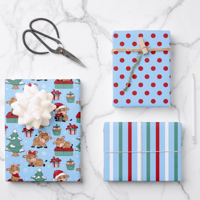 Bull Wrapping Paper Set 3 Geschenkpapier Set (Vorderseite)