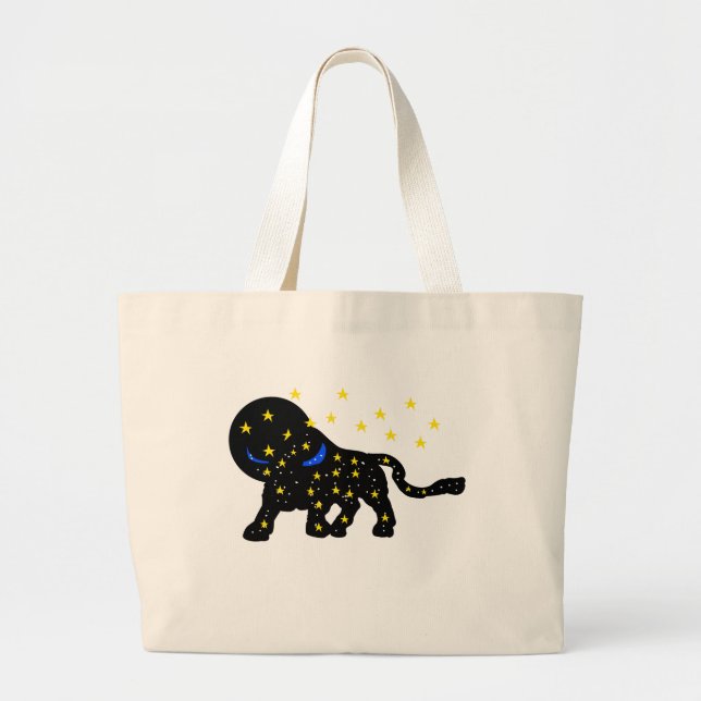 Bull Zodiac Tote Bag – Strong Sign Energy Gift Jumbo Stoffbeutel (Vorne)
