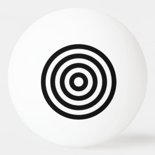 Bullaugen-Ziel-Symbol-Spaß-Schwarzweiss-Kreise Tischtennisball