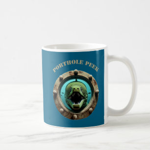 Bullaugenansicht einer Muräne mit offenem Mund URM Kaffeetasse