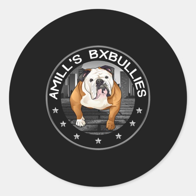 Bulldog 2 runder aufkleber (Vorderseite)