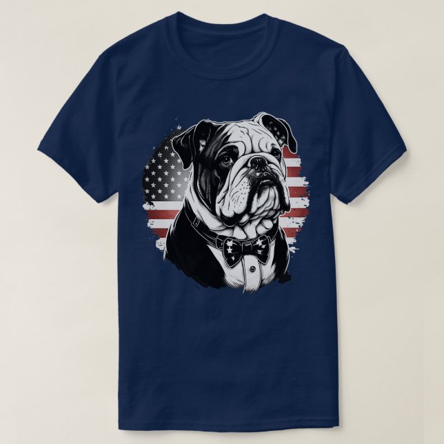 Bulldog 4. Juli 6 T-Shirt (Design vorne)